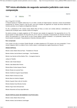 TST inicia atividades do segundo semestre judici&aacute;rio com