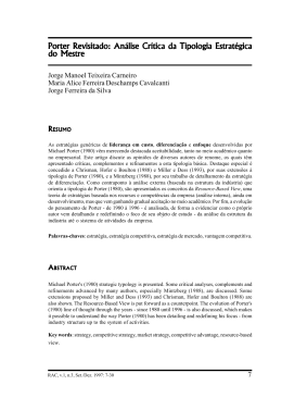 Porter Revisitado: An&aacute;lise Cr&iacute;tica da Tipologia Estrat&eacute;gica