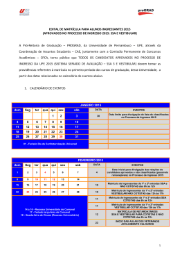 Edital de Matr&iacute;cula 2015