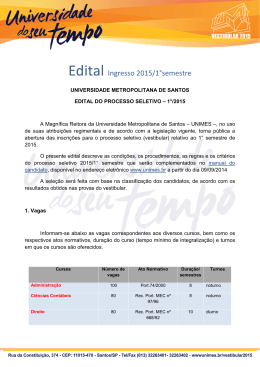 Edital Ingresso 2014/2 semestre