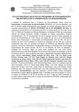 Resultado Final do Proc. Seletivo para o Mestrado