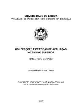 universidade de lisboa concepções e práticas de avaliação no