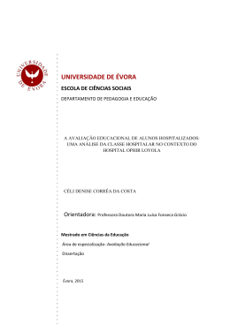 a avalia&ccedil;&atilde;o educacional de alunos hospitalizados uma an&aacute;lise da