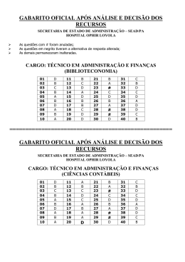 gabarito oficial após análise e decisão dos recursos