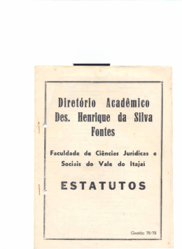 244. Estatutos. Diretório Acadêmico Des. Henrique da Silva Fontes