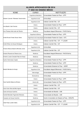Veja rela&ccedil;&atilde;o de Aprovados do 3&ordm; Ano do Ensino M&eacute;dio em 2014