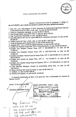 DECLARA&Ccedil;&Atilde;O DE BENS