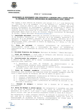 Procedimento de recrutamento para estagi&aacute;rios a recrutar para a