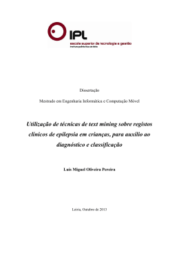 Utiliza&ccedil;&atilde;o de t&eacute;cnicas de text mining sobre registos cl&iacute;nicos de
