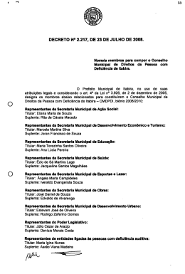 decreto n&deg; 2.217, de 23 de julho de 2008.
