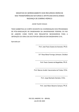 Desafios do Gerenciamento dos Recursos H&iacute;dricos nas