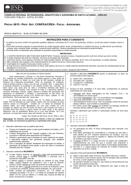 prova: 6015 - prof. sist. confea/crea - fiscal - agronomia