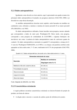 5.2.1 Dados antropom&eacute;tricos 5.2.2 Caracter&iacute;sticas estruturais