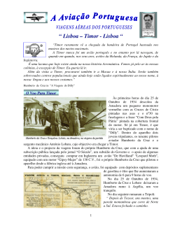“ Lisboa – Timor - Lisboa “