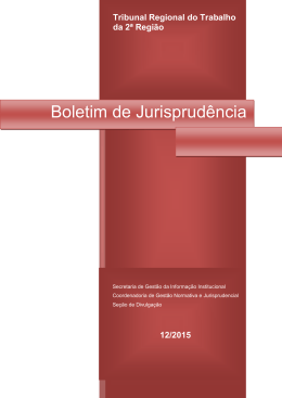 12/2015 - Tribunal Regional do Trabalho da 2&ordf; Regi&atilde;o SP