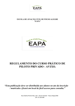 regulamento do curso pr&aacute;tico de piloto privado - avi&atilde;o.