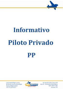Clique aqui e veja o informativo de piloto privado avião