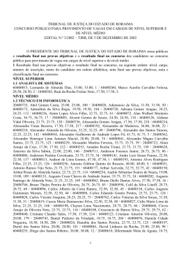 1 tribunal de justi&ccedil;a do estado de roraima concurso
