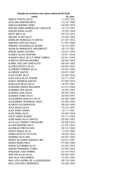 Rela&ccedil;&atilde;o de servidores com valores abaixo de R$ 20,00