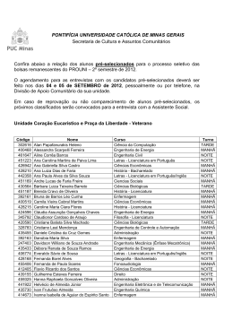 PONTIF&Iacute;CIA UNIVERSIDADE CAT&Oacute;LICA DE MINAS GERAIS