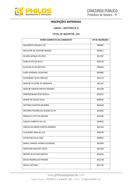 inscri&ccedil;&otilde;es deferidas - motorista d