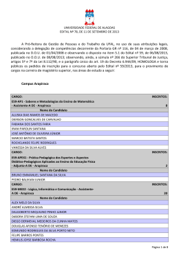 Homologação Das Inscrições - Copeve