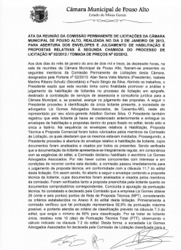 Ata da Reunião - Comissão Permanente de Licitação