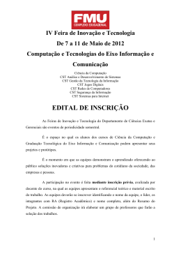 IV Feira de Inovação e Tecnologia – Regulamentos 2012-1