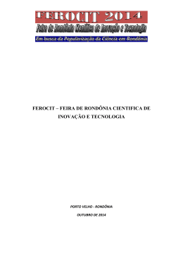 ferocit &ndash; feira de rond&ocirc;nia cientifica de inova&ccedil;&atilde;o e tecnologia