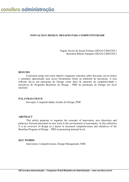 INOVA&Ccedil;&Atilde;O E DESIGN: DESAFIO PARA