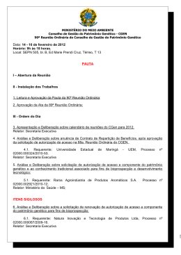 Pauta - Ministério do Meio Ambiente