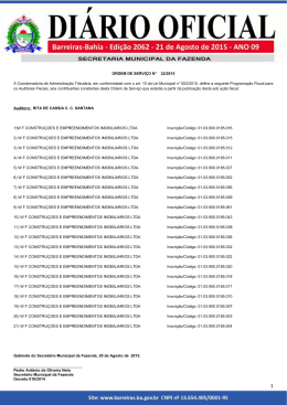 Di&aacute;rio Oficial &ndash; Edi&ccedil;&atilde;o 2062