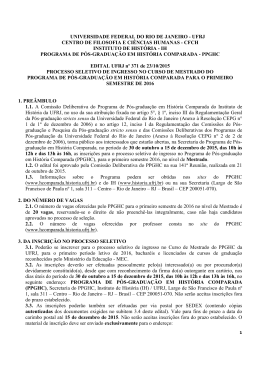 Edital 371 Mestrado PPGHC 2016.1
