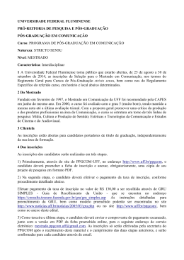 edital mestrado 2015 - Universidade Federal Fluminense