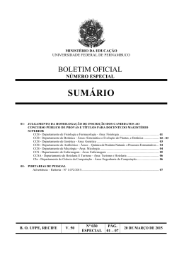 Boletim Oficial n&ordm; 30 - Universidade Federal de Pernambuco
