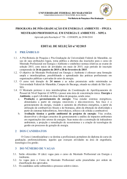 EDITAL DE SELEÇÃO nº 02/2015 1 PREÂMBULO 2 DOS
