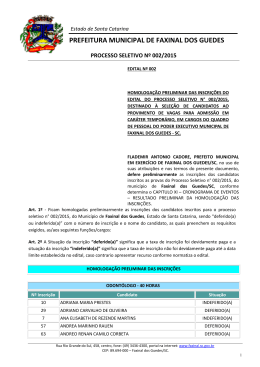 003 - Edital n&ordm; 002 - Homologa&ccedil;&atilde;o Preliminar