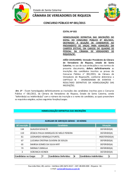 Edital nº 003 - Câmara de Vereadores de Riqueza