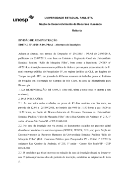EDITAL DA 22-2015 Pesq IV Biorrefinaria - BIOEN