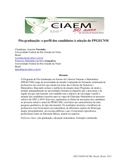 P&oacute;s-gradua&ccedil;&atilde;o: o perfil dos candidatos &agrave; sele&ccedil;&atilde;o do PPGECNM