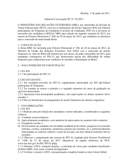 Edital de convocação Bolsa MRE 2015-2