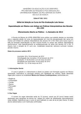 Edital - Escola de M&uacute;sica