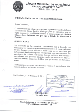 cÂMARA MUNICIPAL, DE MARILÂNDIA EsTADo Do ESPIRITO sANTo