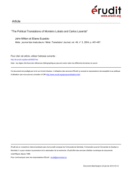 "The Political Translations of Monteiro Lobato and Carlos Lacerda"