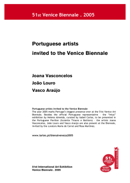 Portuguese artists invited to the Venice Biennale Joana