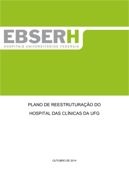 PLANO DE REESTRUTURA&Ccedil;&Atilde;O DO HOSPITAL DAS CL&Iacute;NICAS DA