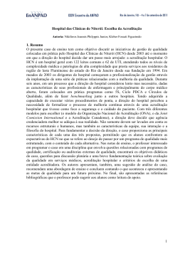 1 Hospital das Clínicas de Niterói: Escolha da Acreditação