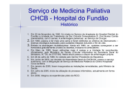 Serviço de Medicina Paliativa CHCB - Hospital do Fundão