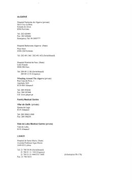 ALGARVE Hospital Particular do Algarve (private)