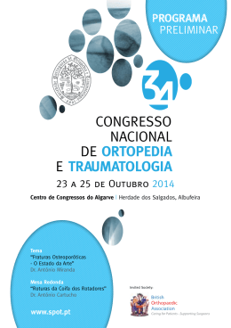 2&ordm; An&uacute;ncio - Sociedade Portuguesa de Ortopedia e Traumatologia